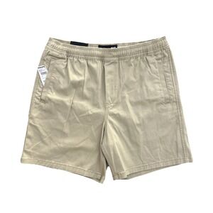 RSQ Khaki‎ Beige Pull On Chino Shorts Drawstring Waist Cotton Blend Men's M NWT